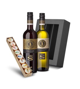 Genusskarton "Schokolade & Wein"